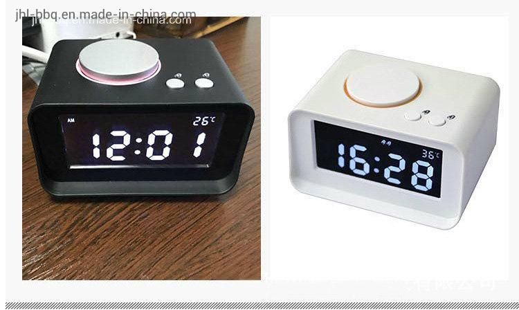 Desk and Tablet Top Clock with Dual Alarm FM Radio Speaker Dual USB Charging and Temperature Display Designed for Hotel and Motel Use