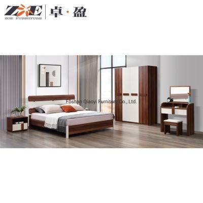 Luxury Modern King Size Bed Large Wardrobe Bedside Table European Bedroom Furniture Set