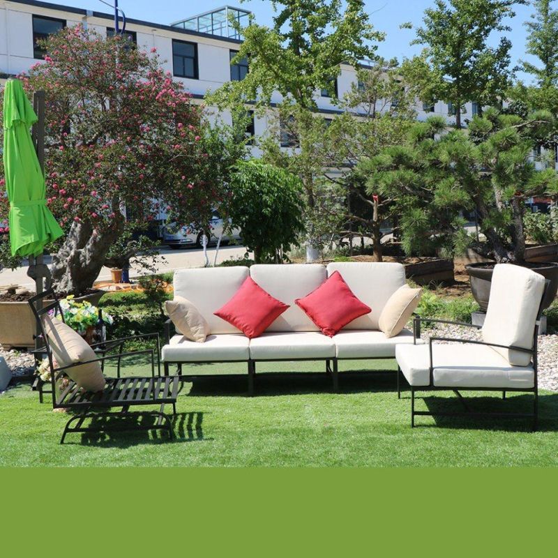 UV Resistant Cast Aluminum Sofa Modern Patio Furniture Set for Backyard
