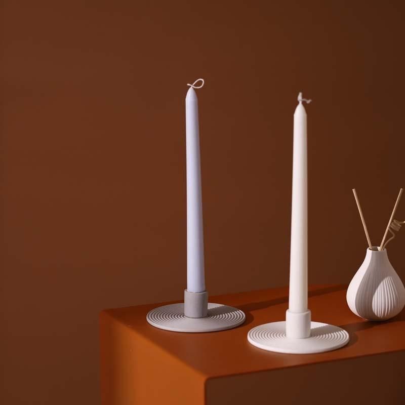 Nordic Minimalist Creative Spiral Pattern Ceramic Candlestick Handicraft Home Decoration