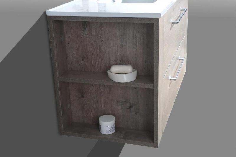 Hot Selling Modern Wall Mount Storage Melamine Bathroom Vanity and Sink Cabinet with Mirror