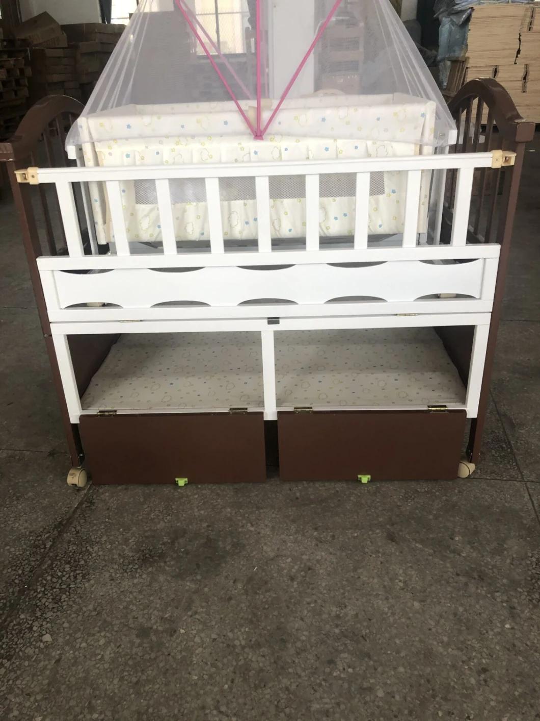 2020 Wholesale Factory Price European Quality Portable Fashion Baby Crib Baby Bed Bedside Bed