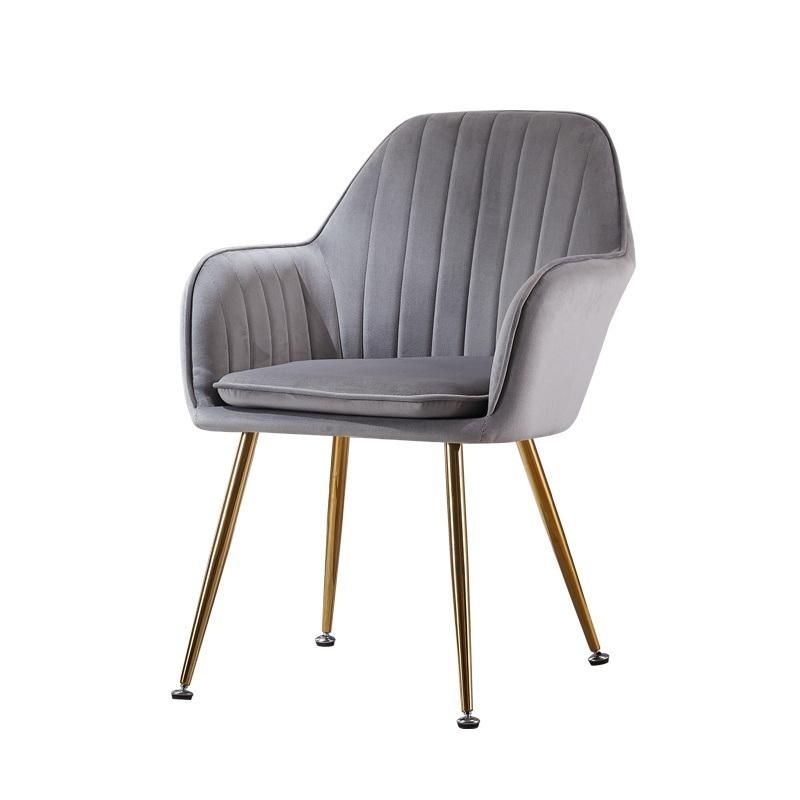 European Design Dining Room Furniture Ergonomic Pink Purple Velvet Steel Leg Dining Chair