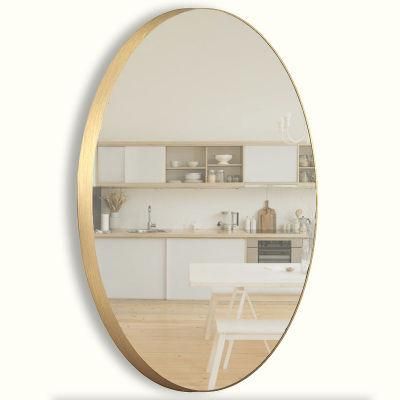 Noble Large Circle Gilded Metalic Mirror Interior Furniture