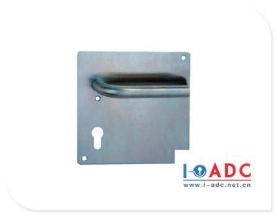 Stainless Steel Square Plate Handle with Lock for Wooden Doors