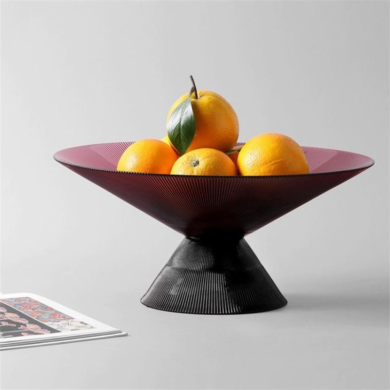 European Luxury High-End Glass Fruit Basin Living Room Creative Modern Snack Plate Table Decoration