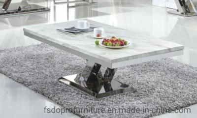 European Design Style Stainless Steel Marble Coffee Table