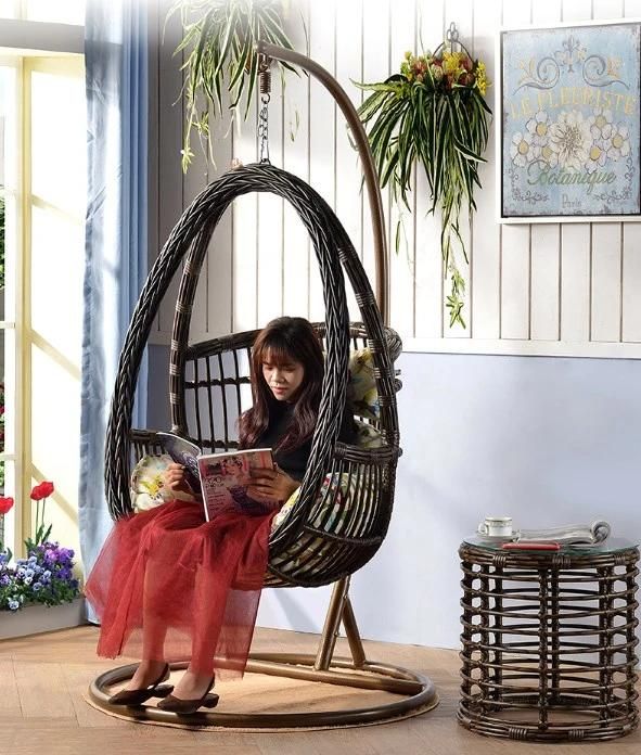 Patio Outdoor Hanging Egg Chair Garden Furniture PE Rattan Swings Chair Leisure Chair