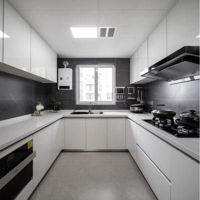 White Gloss Lacquer European Style Assemble Modular Handless Modern Custom Kitchen Cabinet