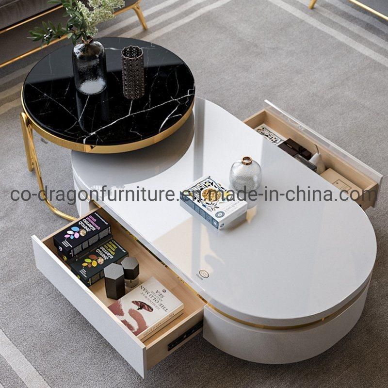 European Style Luxury Wooden Coffee Table Group for Home Furniture