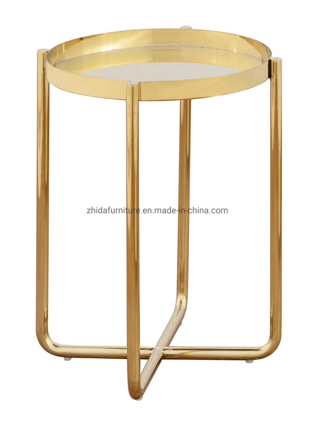European Style Metal Golden Coffee Table Side Table for Hotel and Living Room