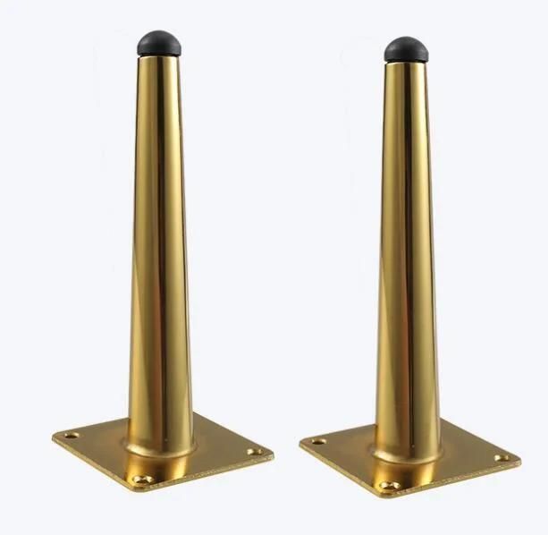 European Style Metal Electroplating Straight Foot Inclined Cone Legs Sofa Feet and Furniture Parts