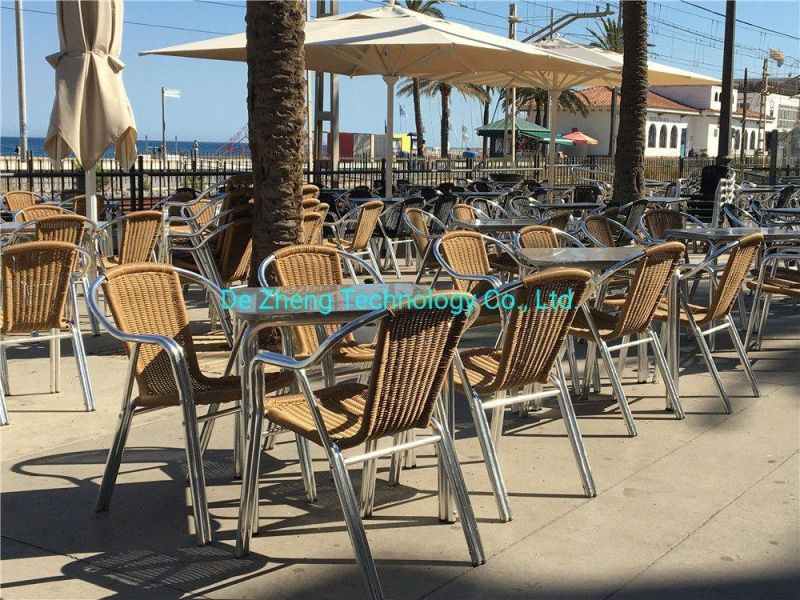Morden and Strong Colorful Wicker Dining Chair Indoor and Outdoor Metal Rattan Furniture