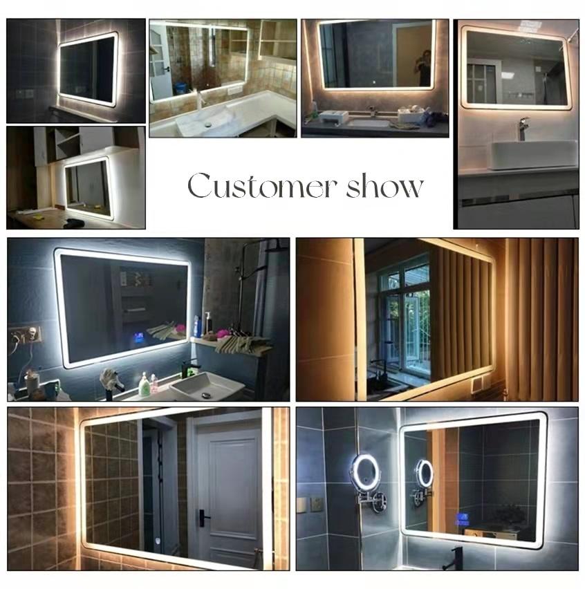 European Touch Control Hotel Vanity Frameless LED Smart Bathroom Mirror with Light Bathroom Mirror