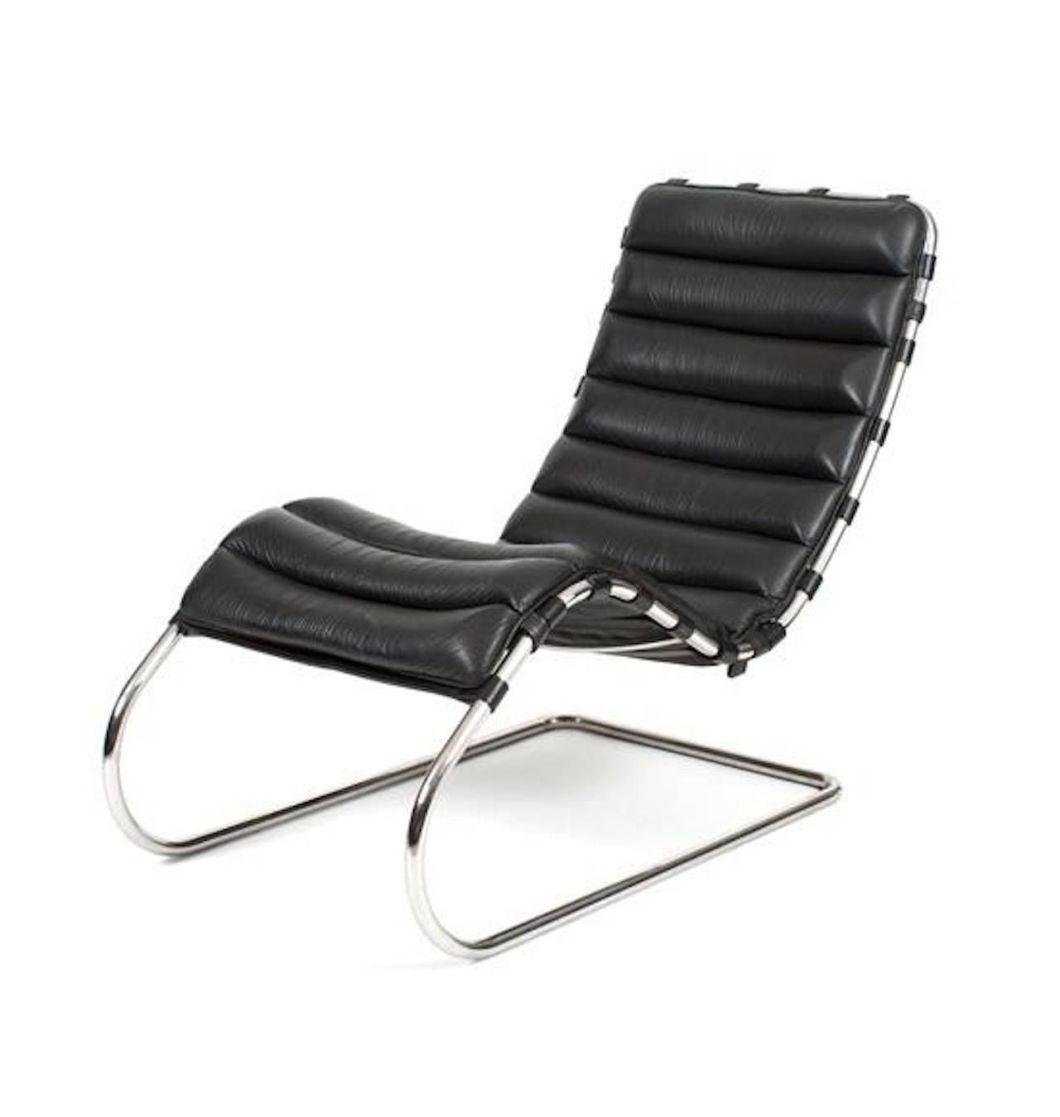 Leather Chaise Lounge by Mies Van Der Rohn Mr Lounge