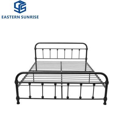 China Supplier Heavy Duty European Style Single Queen Metal Bed