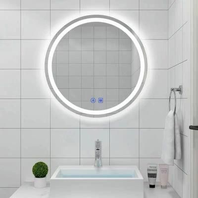 Custom Round Size Wall Mounted Hotel Vanity LED Lighted Bathroom Mirror