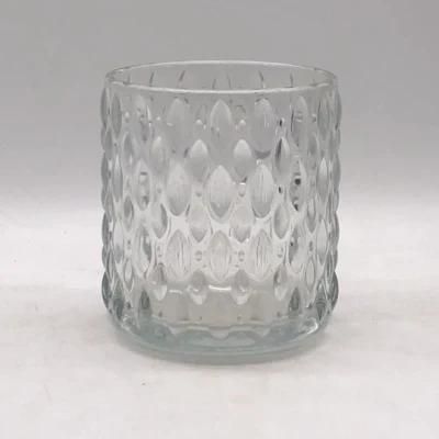 Medium Size Cylinder Glass Candle Holder with Customized Spray Color