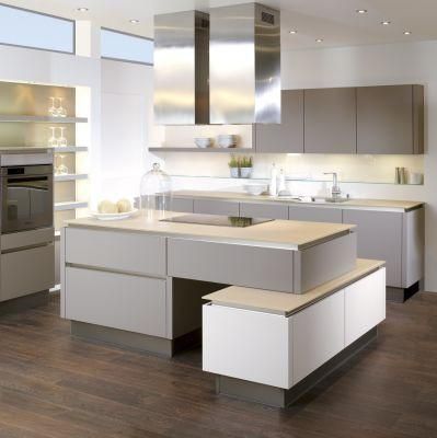 Lacquer Decoration Custom-Made European Style White Real Estate Project Kitchen Cabinet
