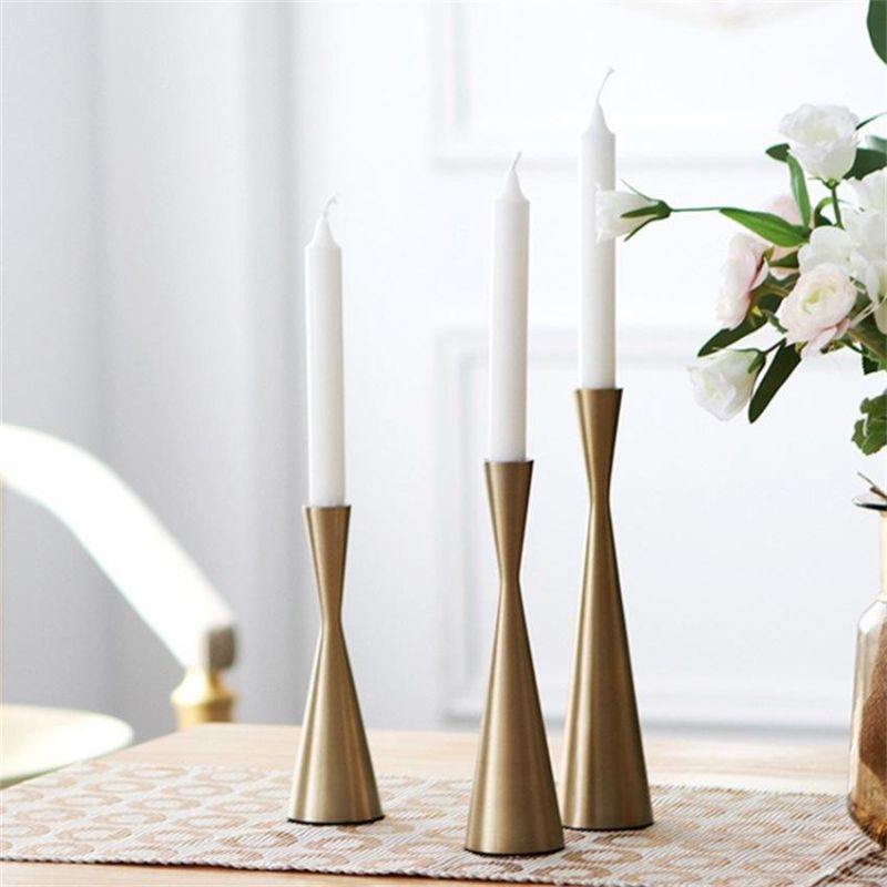 Aluminum Candlestick Small Waist Candlestick Romantic Candlelight Dinner Creative Furnishings Retro Home Furnishings Nordic Light Luxury