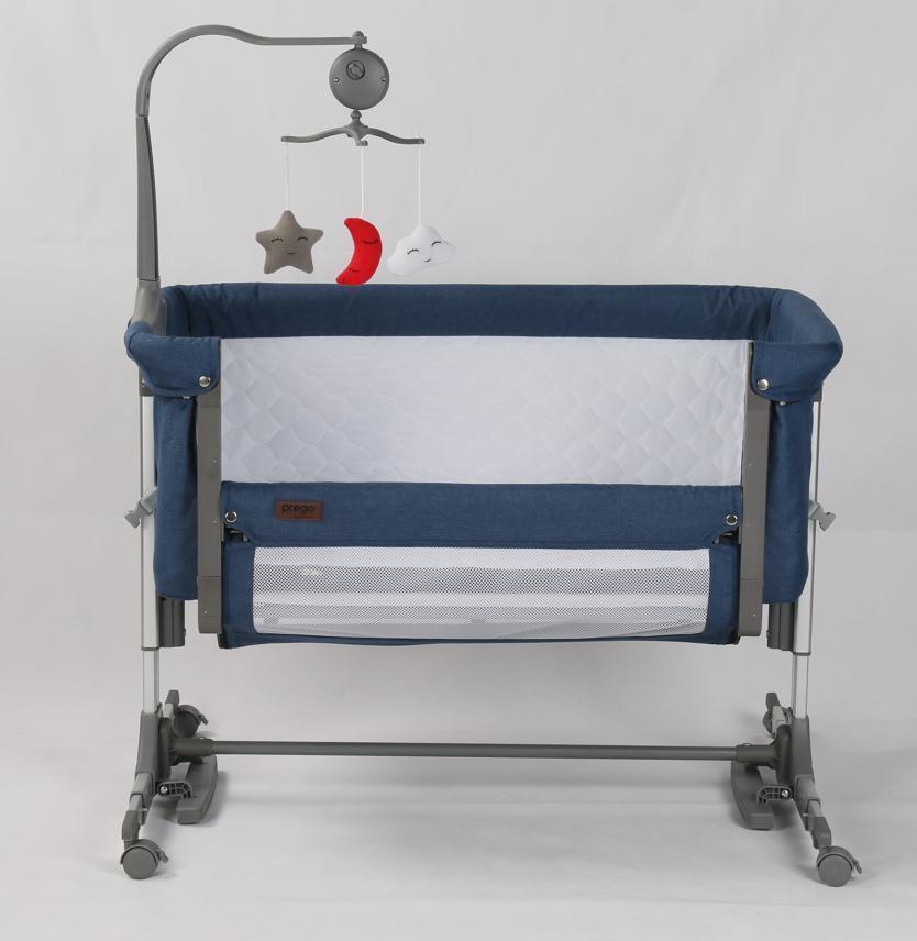 Removable Crib Height Adjustment Bed Cot with Wheels