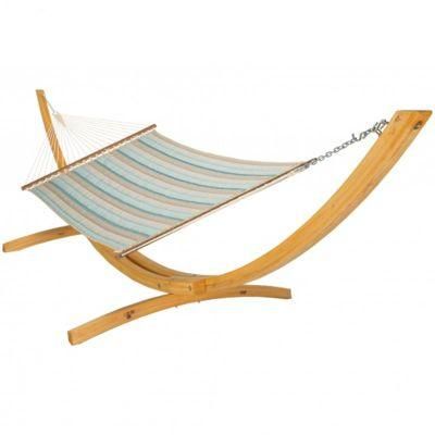 Double Two Person Polyester Spreader Bar Hammock Quilted Fabric Ocean