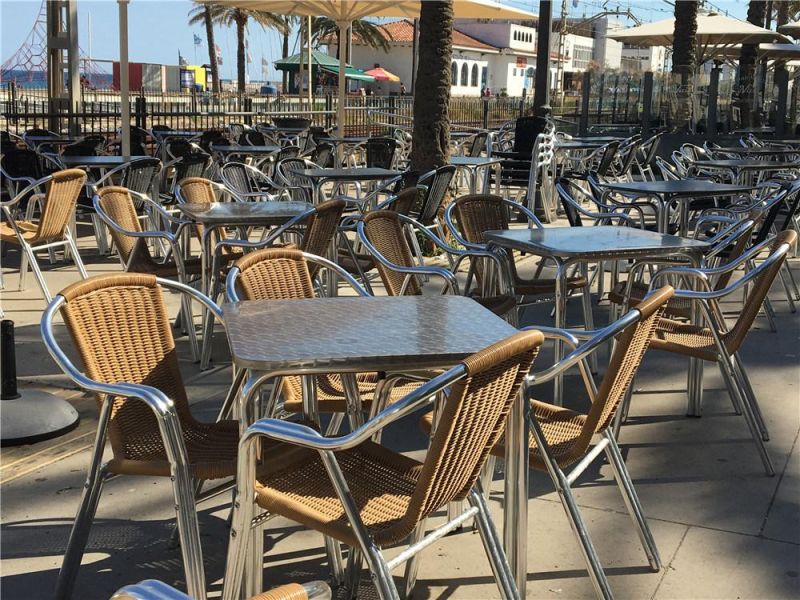 Modern Outdoor Hotel Resort Wicker Cane Patio Bar Furniture Pub Bar Table Set