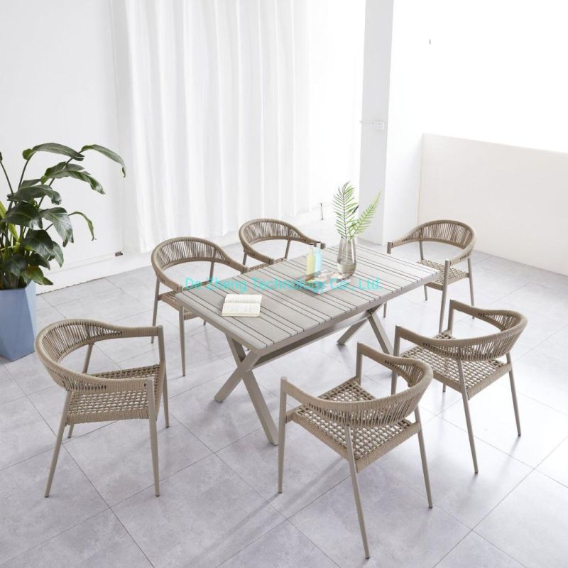 Resort Outdoor Furniture Rope Weave Chair OEM Garden Furniture Supply Outdoor Table and Chair Set Garden Dining Furniture