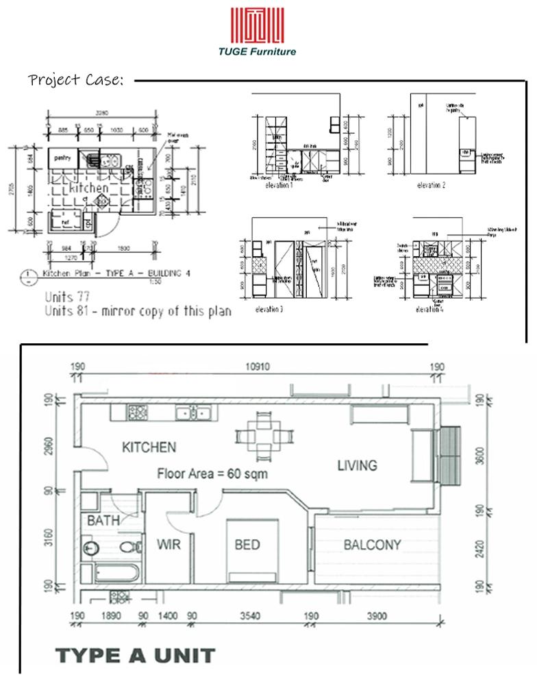 European Customized Modular Free Design Wood Modern Kitchen Cabinet