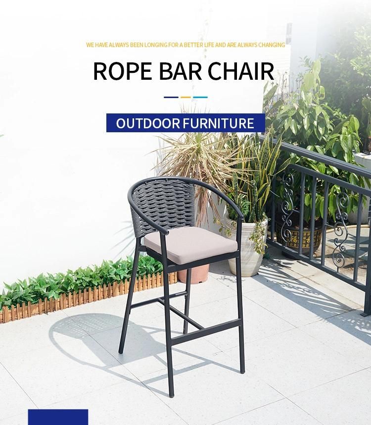 Vangaden Commercial Outdoor Garden Aluminum Rope Bar Chair