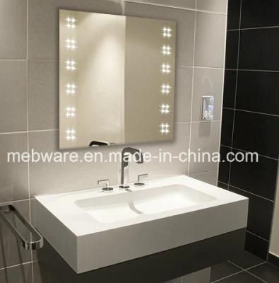 Square Modern LED Illuminated Bathroom Sliver Mirror