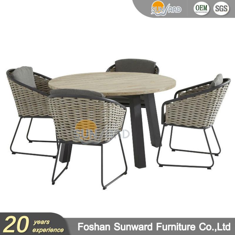 Modern Customized Aluminum Dining Set Handmade Rattan Wicker Garden Patio Outdoor Chair