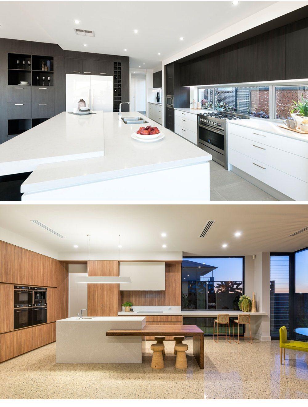 Modern High End Large Storage White Solid Wood Kitchen Cabinet with Kitchen Island