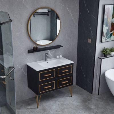 European Style Luxury Home Furniture Wooden Wall Mounted Bathroom Cabinet Modern Vanities