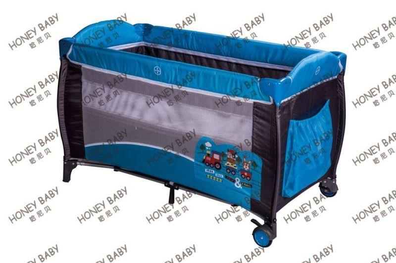 China Factory Newborn Foldable Baby Travel Playpen Bed Cot Infant with Net En716