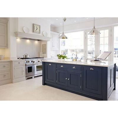 Popular Dark Grey and White Lacquer Finish Solid Wood Stylish Quality Kitchen Cabinets