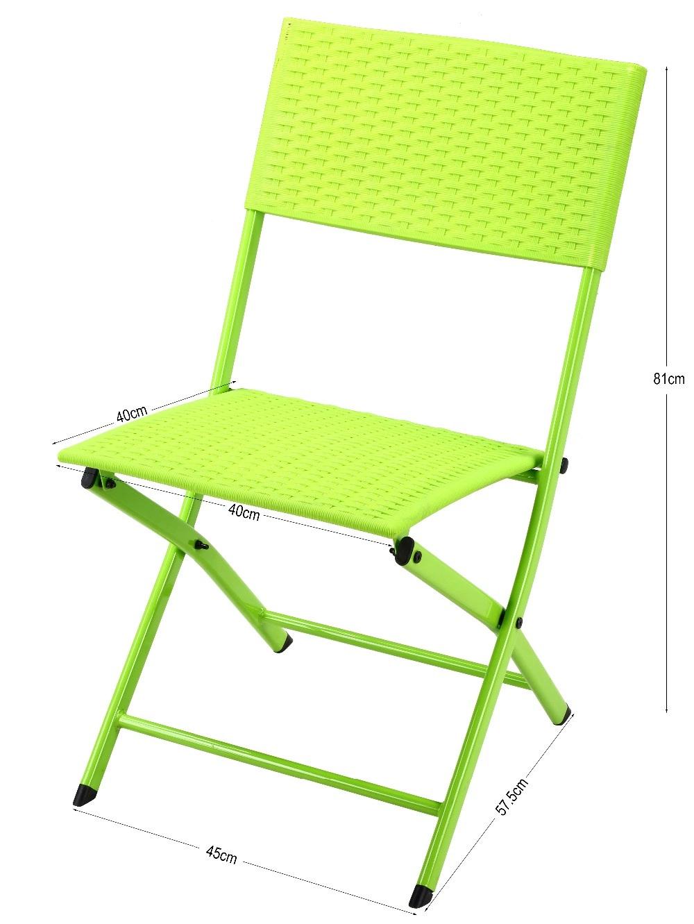 3PCS Plastic Bistro Rattan Design Folding Chair Table Set