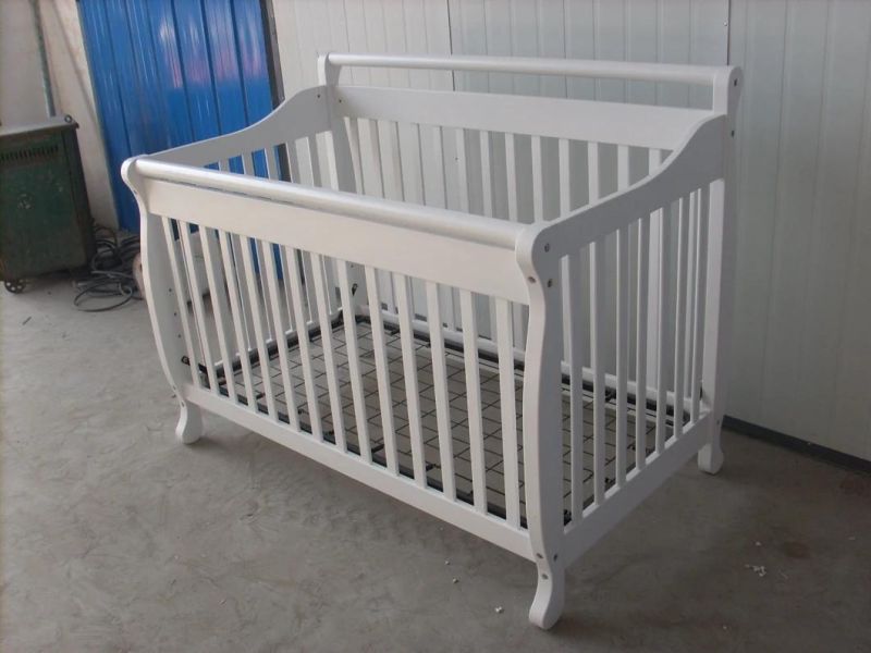 Modern Wooden Bedroom Baby Bed Sleeper with Sides and Rockers