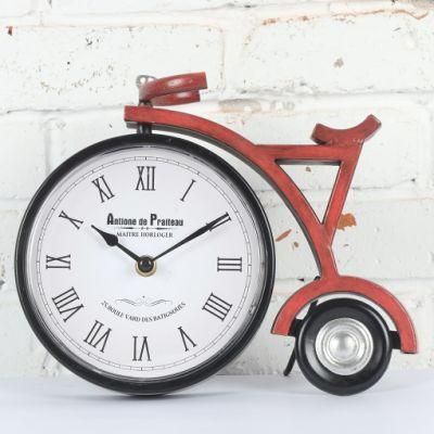 Bicycle Shape Iron Table Clock for Home Decoration, Unique Table Clock, Promotional Gift Desk Clock, Kids Table Clock, Bike Mantel Clock