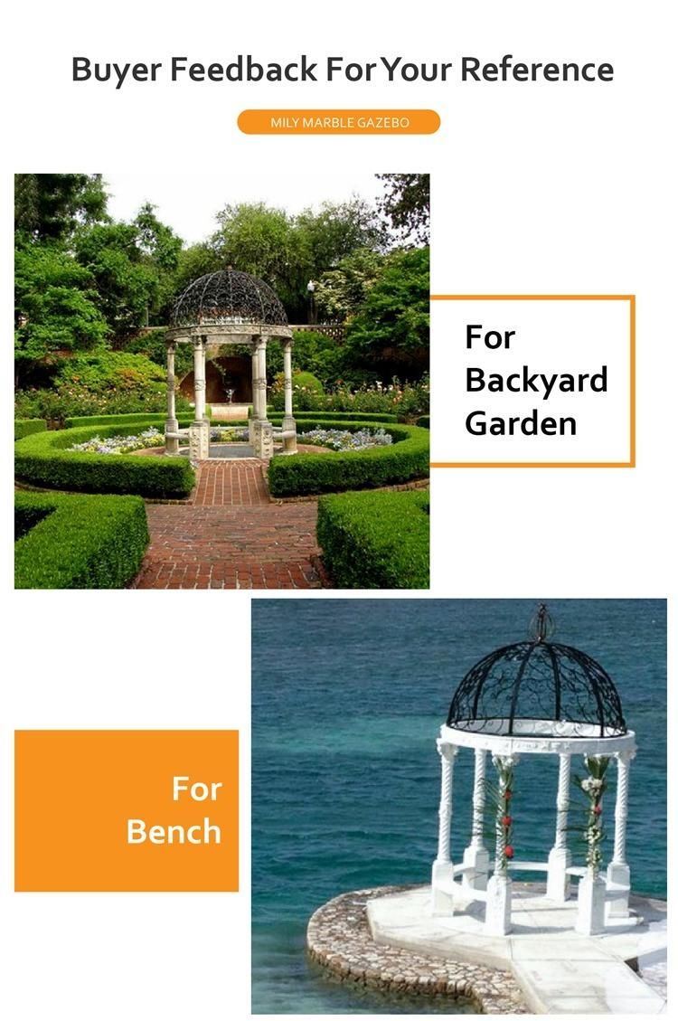 European Style Garden Pavilion Gallery Marble Square Wedding Gazebo