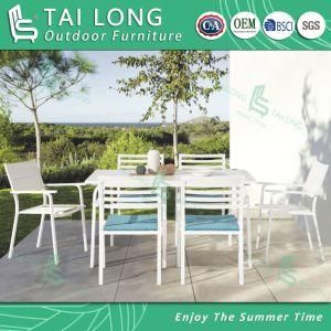Chinese Outdoor Stackable Textile Chair with Cushion Garden Dining Table Furniture
