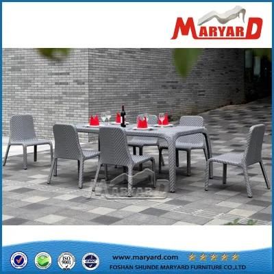 Garden Hotel Courtyard Modern Leisure Rattan Dining Table and Chairs Outdoor Furniture