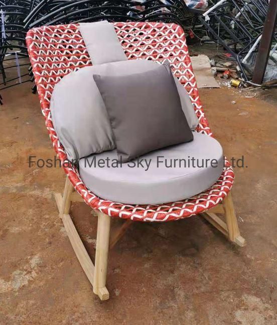 Outdoor Rope Metal Garden Hotel Restaurant Villa Rattan Wicker Chair