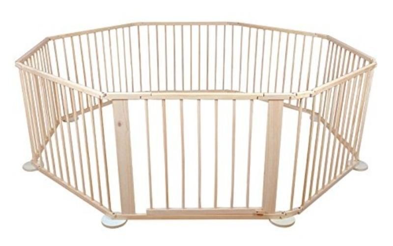 European Standard 8 Panel Pine Wood Foldable Baby Playpen