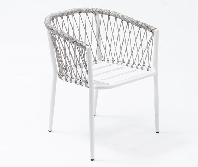 Fashionable Modern Cafe Aluminum Rattan Outdoor Dining Chair