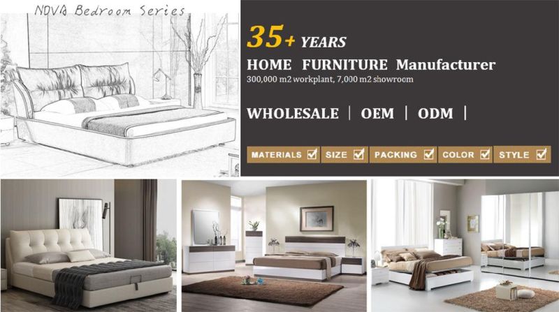 Nova European Style Bedroom Furniture White Melamine Dresser with Metal Handle