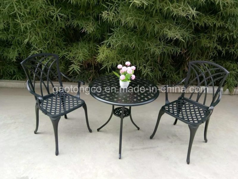 Cast Aluminium Black Garden Table Outdoor Patio Round Dining Table