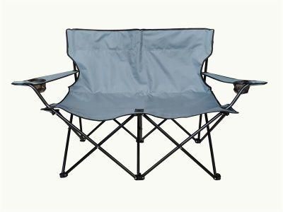 Loveseat Style Double Seat Beach Camping Chair 2 Person 2 Seater with Cup Holder
