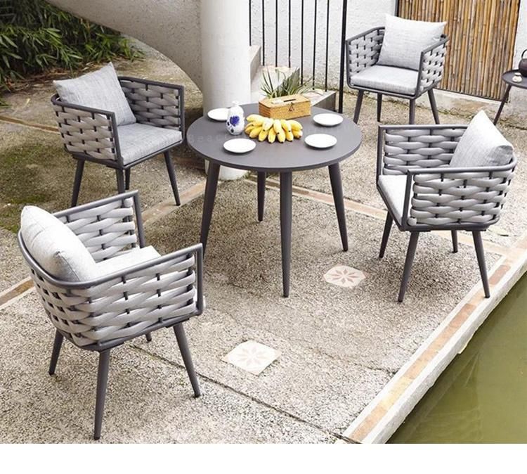 Leisure Outdoor Patio Hotel Garden Rope Weaving Weather-Proof Outdoor Dining Furniture