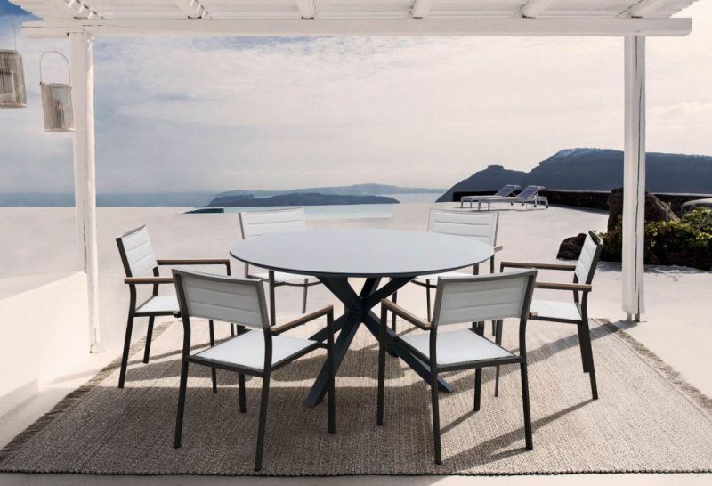 European Unfolded OEM Sectional with Table Round Outdoor Dining Set